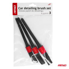 Bilplejebørster i sort og rød med syntetiske børster