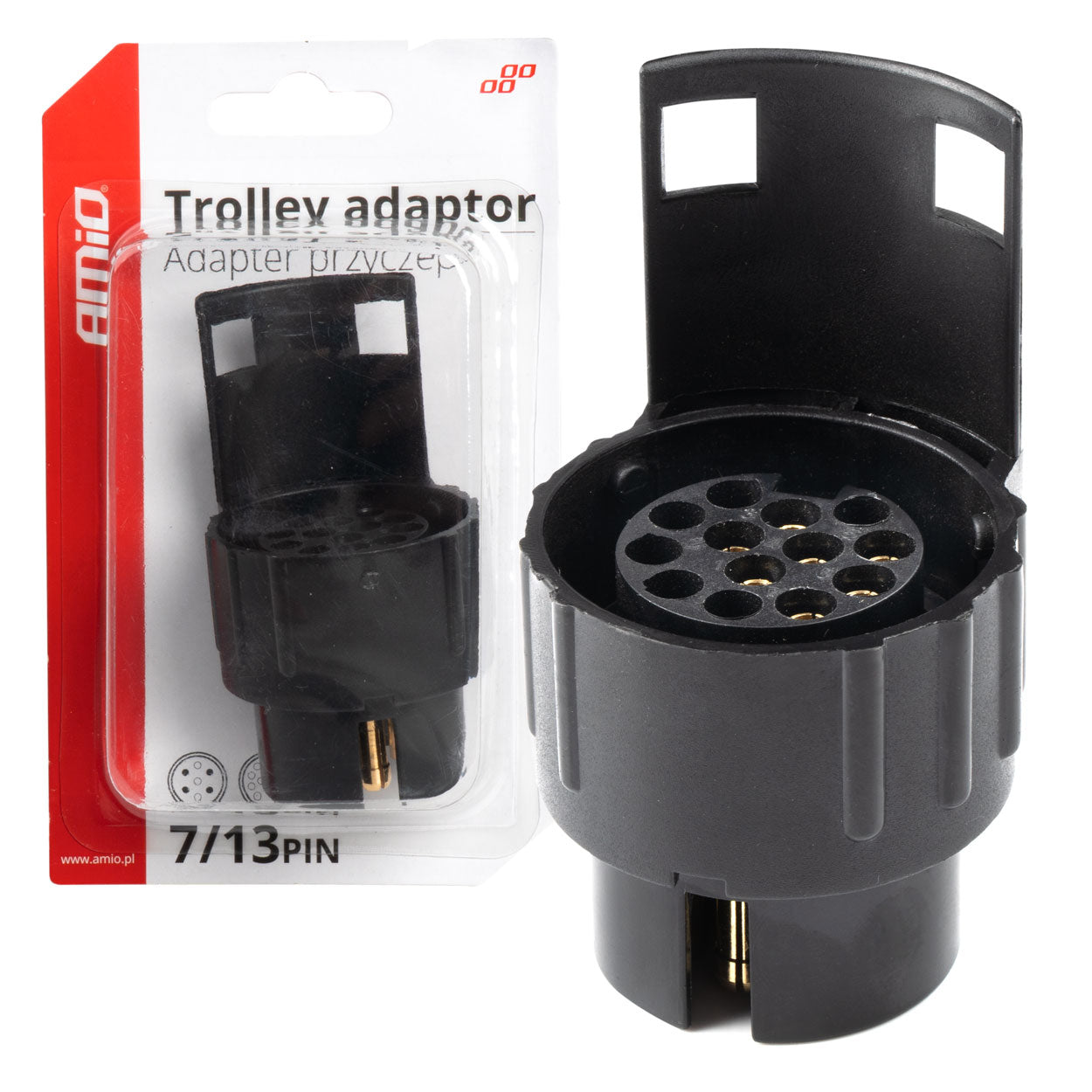 Adapter przyczepy z 7-pinową wtyczką i 13-pinowym gniazdem
