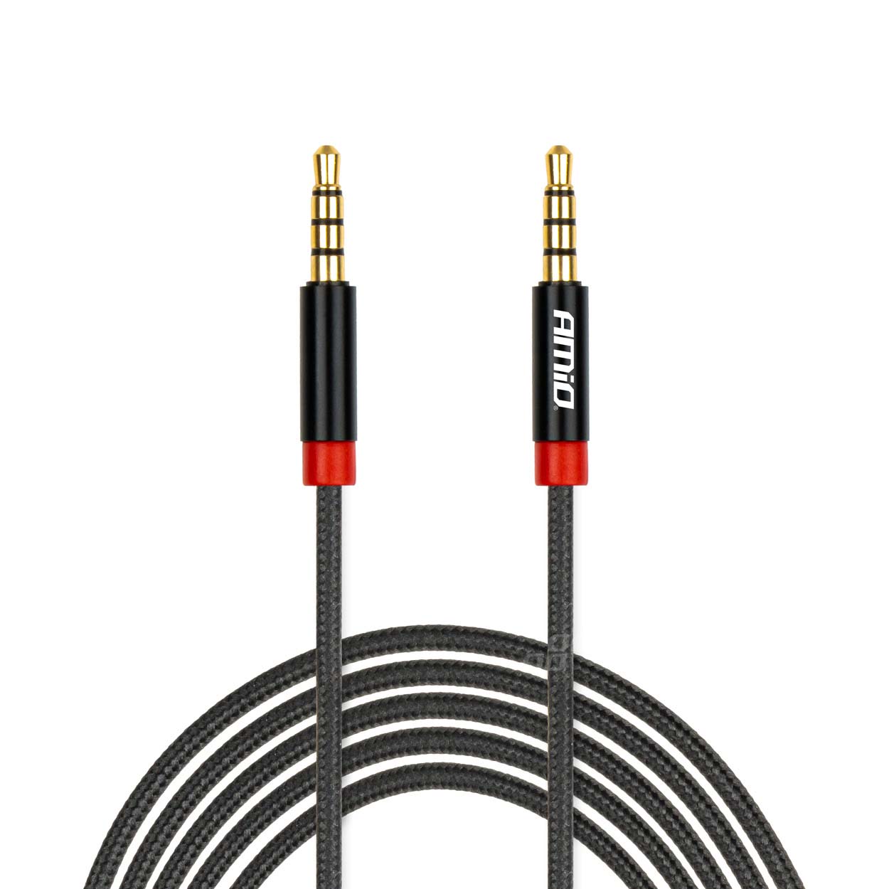 Sort AUX-kabel med mini-jack-stik