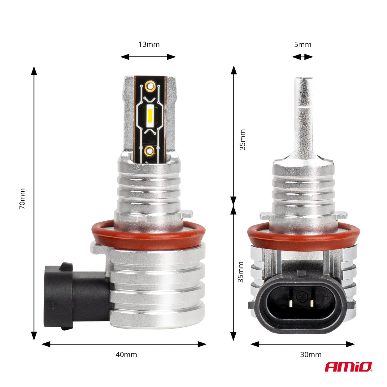 LED-pærer H8 H9 H11 H16 med 2225 lm lysstyrke