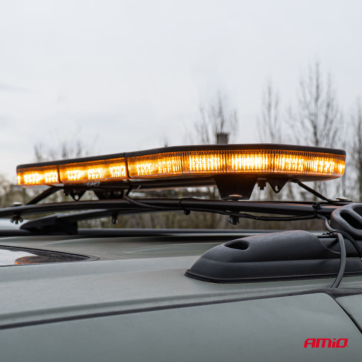 LED blinklysbjælke set fra siden