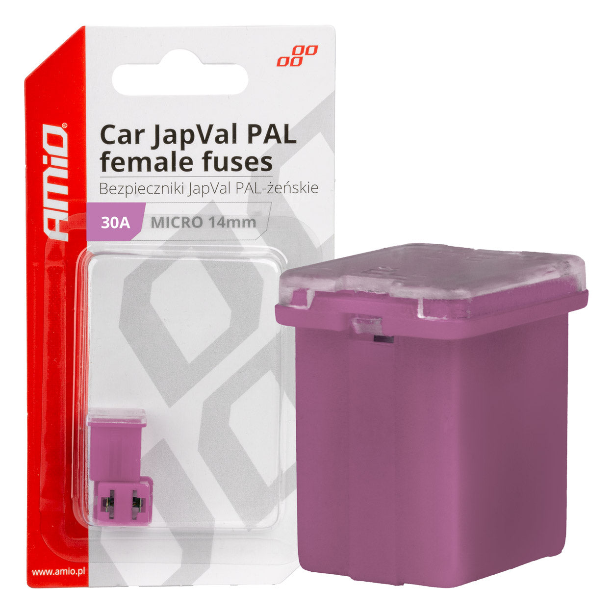 JAPVAL PAL female mikrosikringer 30A, 2 stk.