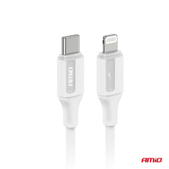 Hvidt Lightning-kabel med USB-C-stik