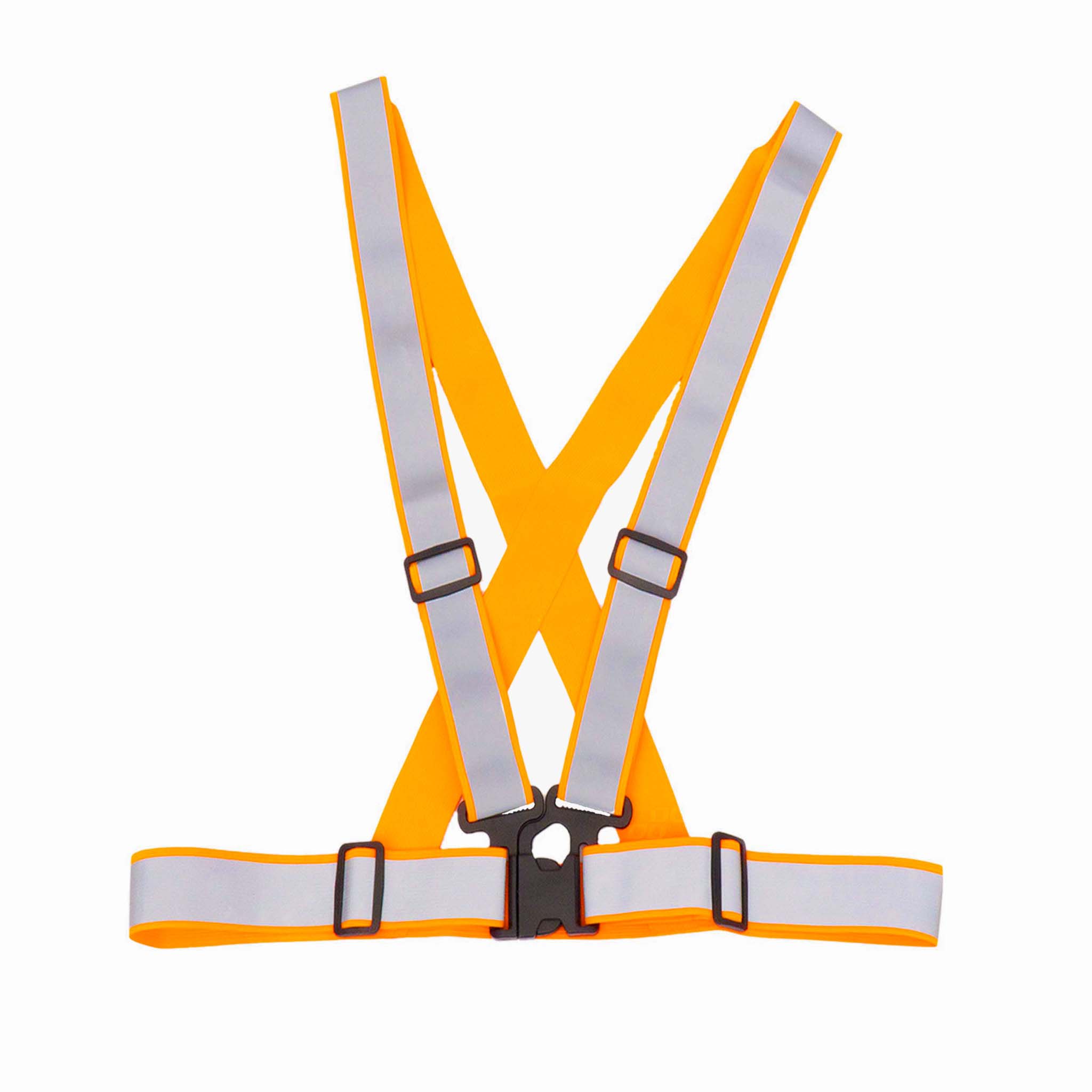 Orange refleksvest med justerbare stropper