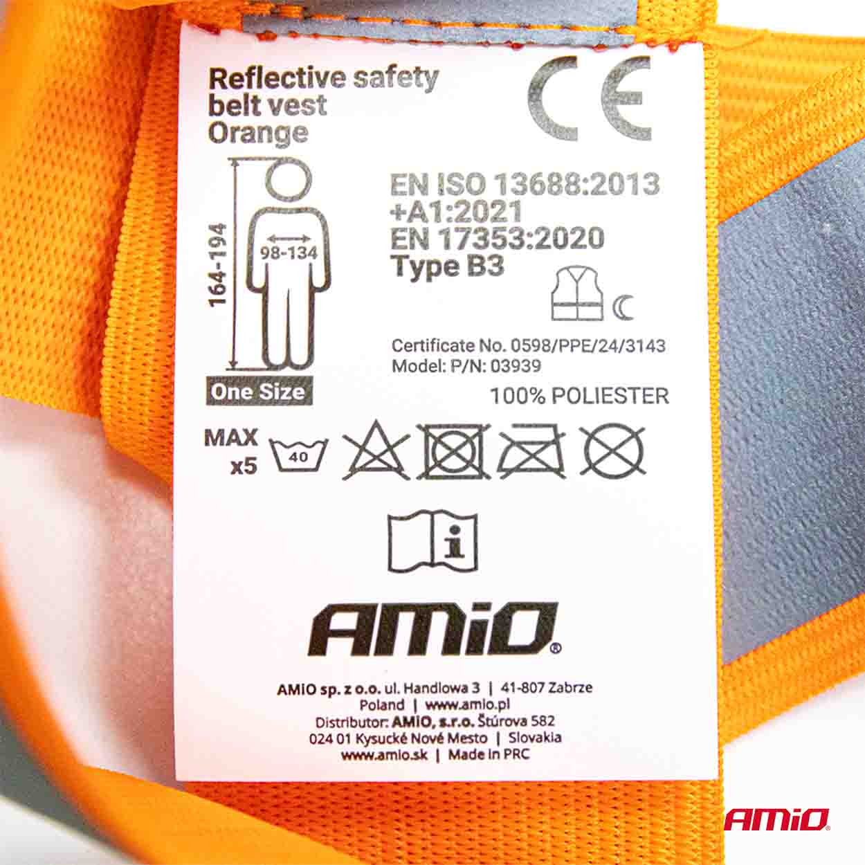 Orange refleksvest med refleksstriber