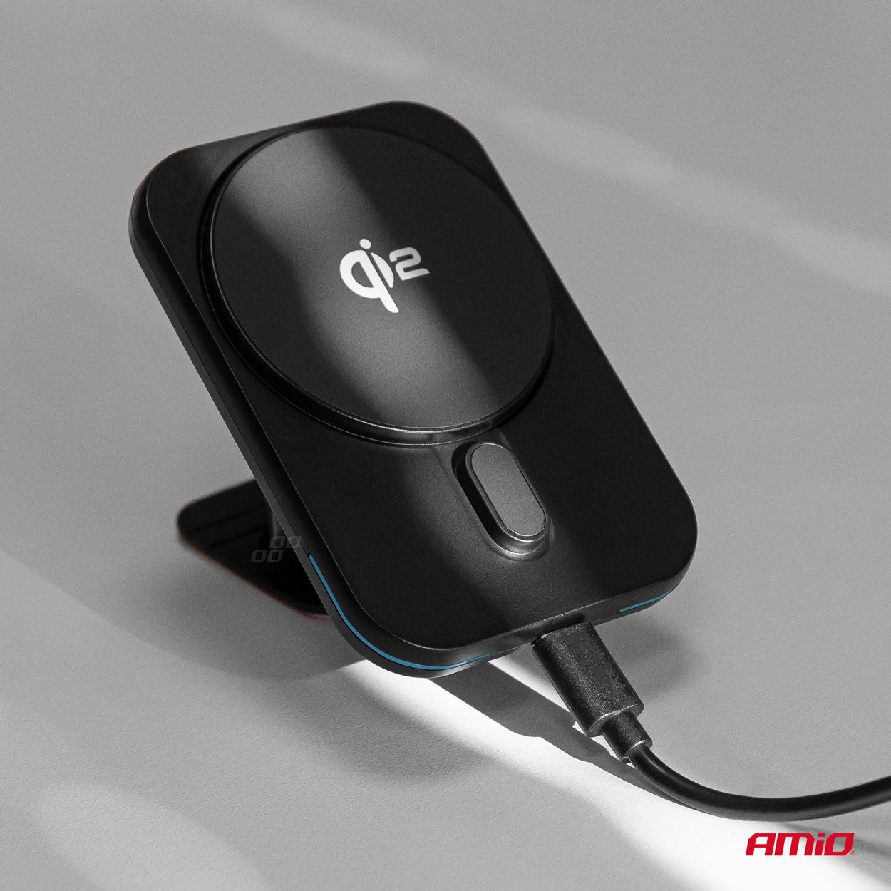 Trådløs Qi2 15W biloplader og mobilholder