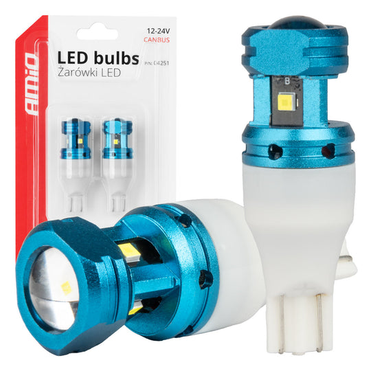Biała żarówka LED T15 W16W CANBUS z 4 diodami SMD 1860XS