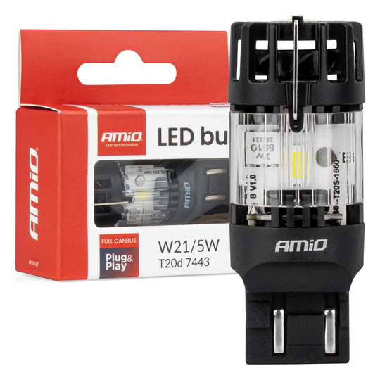 Żarówka LED T20D 7443 W21/5W z białym światłem