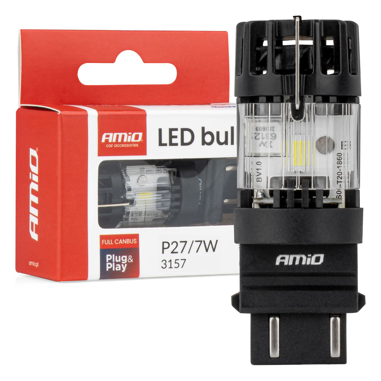 Biała żarówka LED 3157 P27/7W z FULL CANBUS