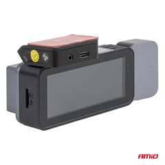 Dashcam med 3,39 tommer skærm og tre kameraer