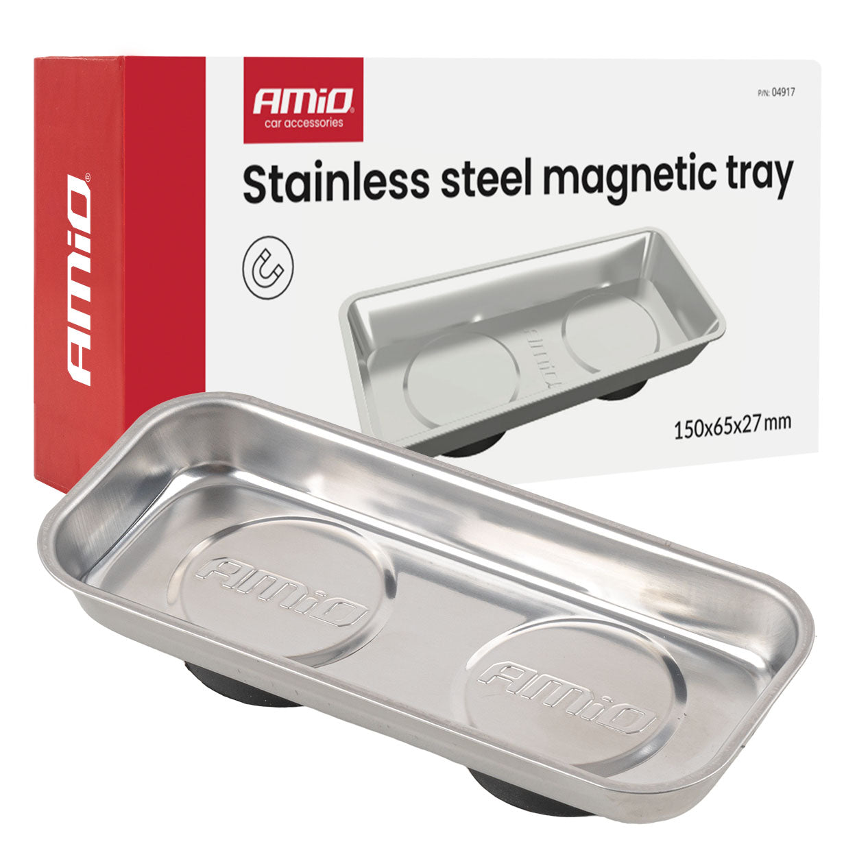Magnetyczna tacka ze stali nierdzewnej 150 × 65 × 27 mm