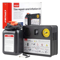Zestaw do naprawy opon i pompowania z kompresorem 12 V oraz cylindrem 31 mm