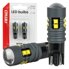 Biała żarówka LED T10 z 10 diodami SMD 2525