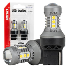 Żarówka LED 7440 W21W z 15 diodami SMD 3030 i białym światłem