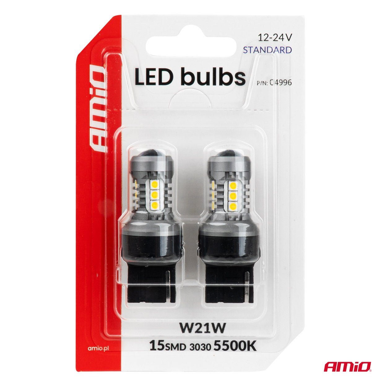 Biała żarówka LED 7440 W21W do kompatybilnego gniazda lampy