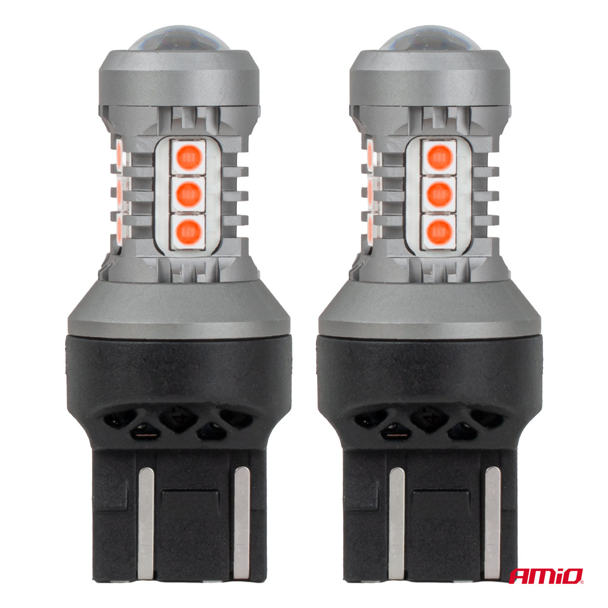 Żarówka LED 7443 W21/5W emitująca czerwone światło