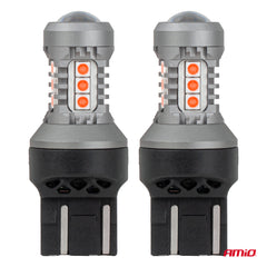 Żarówka LED 7443 W21/5W emitująca czerwone światło