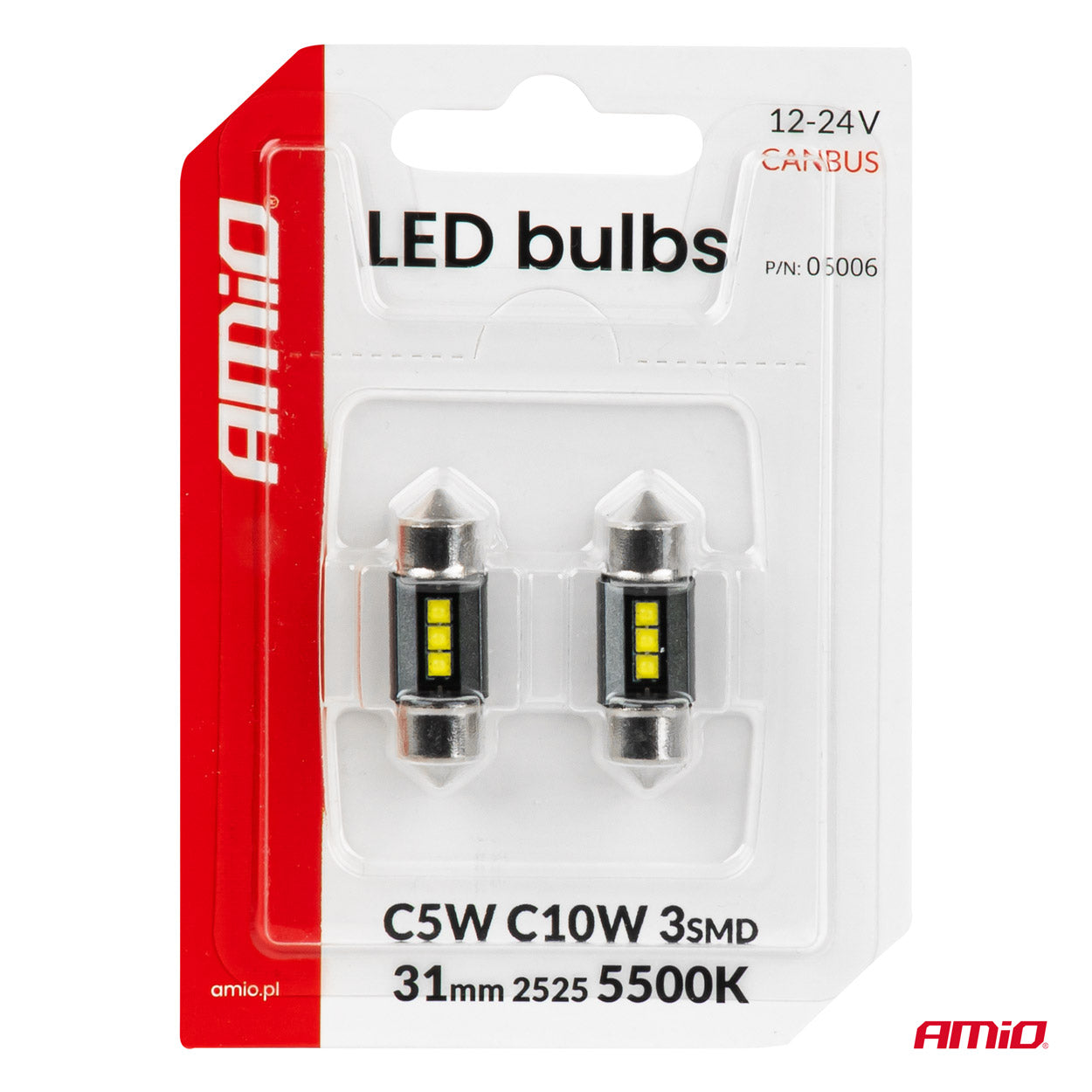 Żarówka LED z 3 diodami SMD 2525 i technologią CANBUS