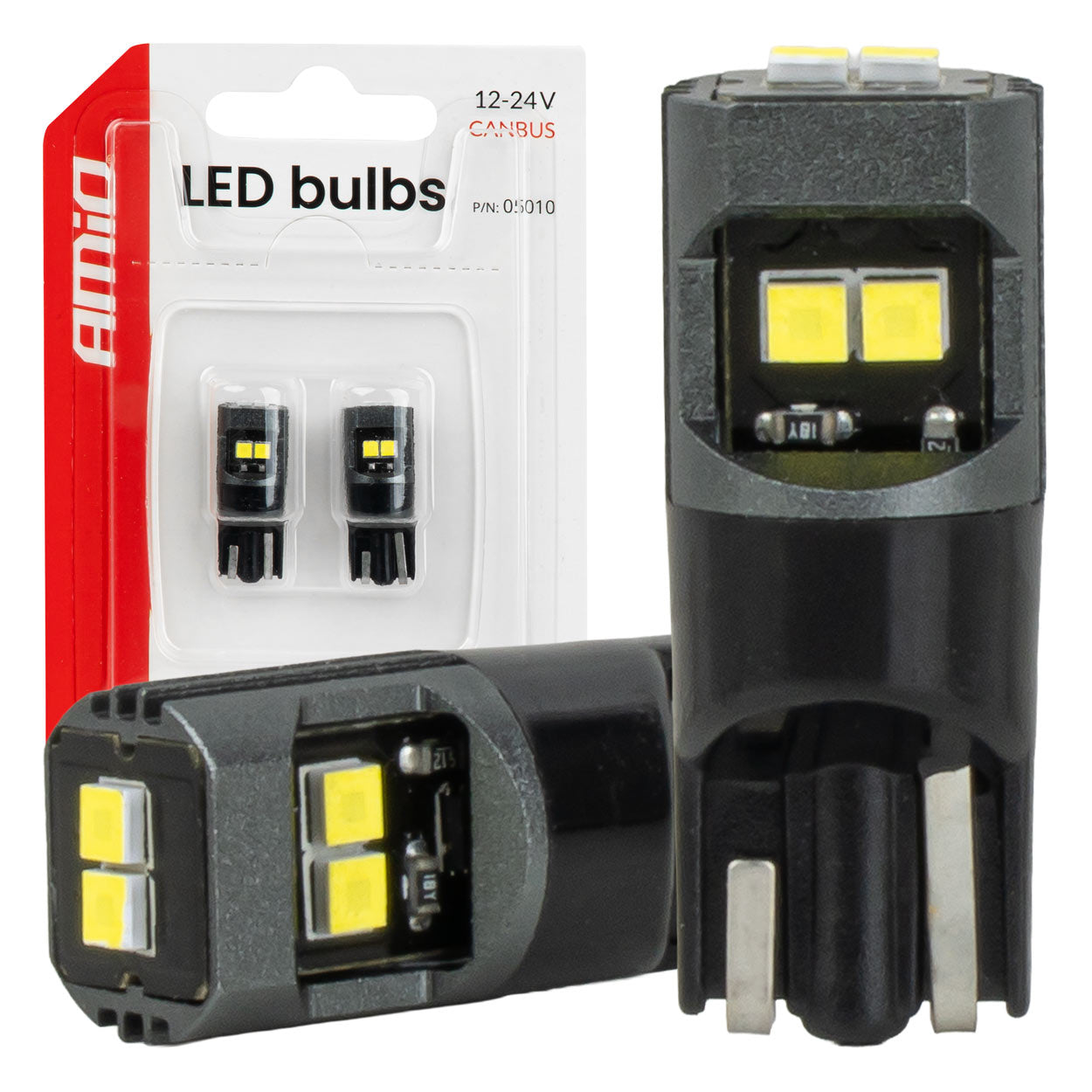 Żarówka LED T10 z CANBUS, białym światłem i zasilaniem 12/24 V