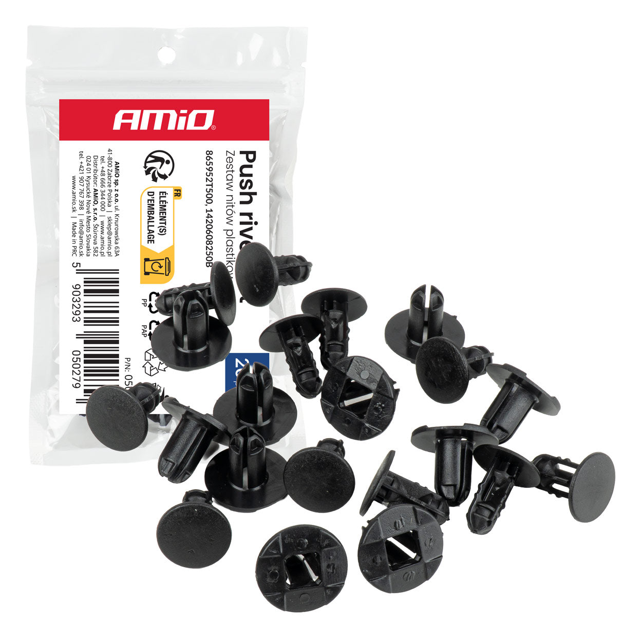 Zestaw 20 plastikowych spinek do samochodu