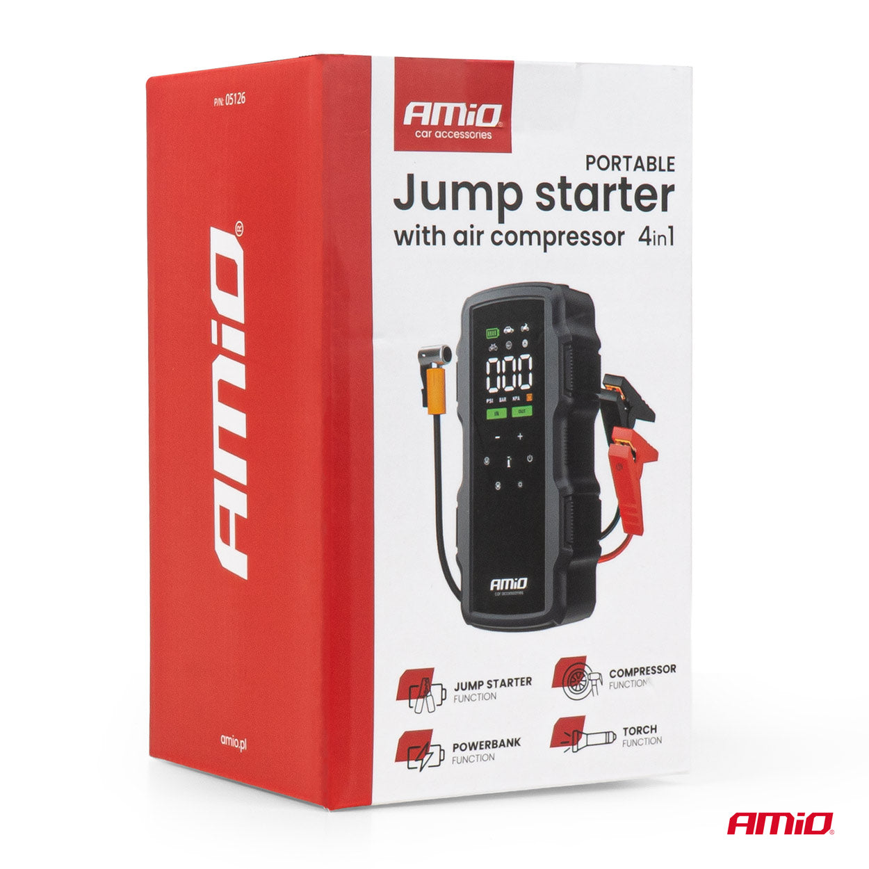 Kompakt jump starter 12V med flere funktioner