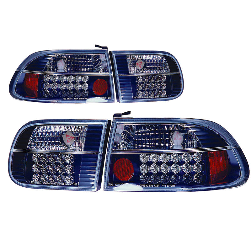Czarne tylne lampy LED do Civic 1992 3-drzwiowy