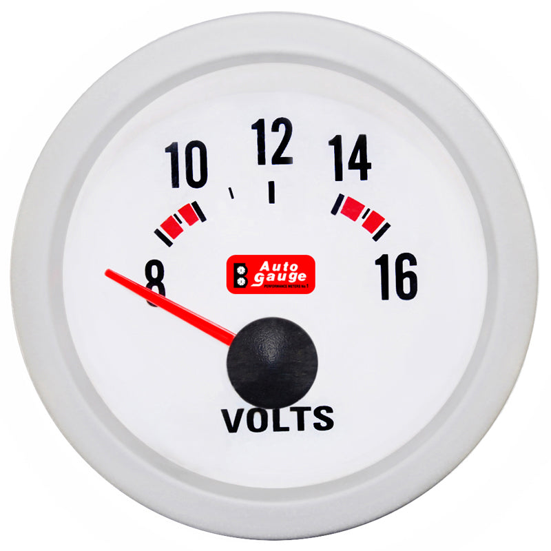 Woltomierz biały 2 cale Auto Gauge