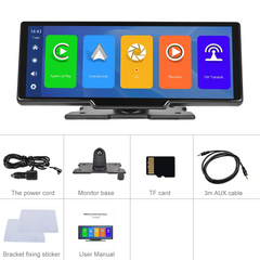 9,3" ekran Apple CarPlay z wbudowaną kamerą samochodową i kartą SD 64 GB 