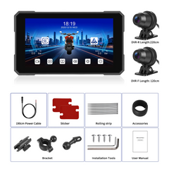 5-calowy ekran motocyklowy z CarPlay, Android Auto, AirPlay, DVR i TPMS 