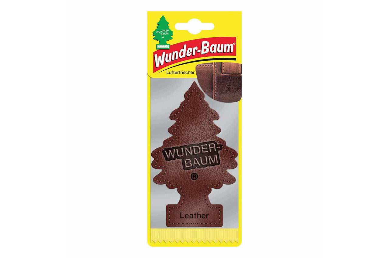Samochodowy odświeżacz powietrza o zapachu skóry od Wunder Baum