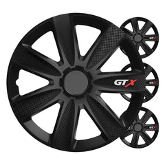 Kołpaki GTX czarne carbon do felg stalowych 15 cali