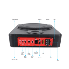Aktiv Subwoofer 10" 600 W rear view with controls and connections for optimal bass performance.