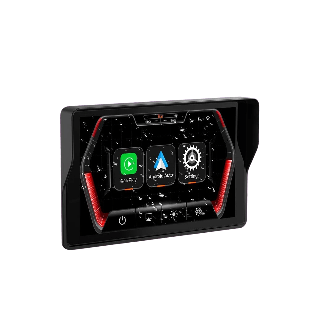 5” CarPlay do motocykla – bezprzewodowy Apple CarPlay i Android Auto (IP67), ekran z wyraźnym obrazem i aplikacjami