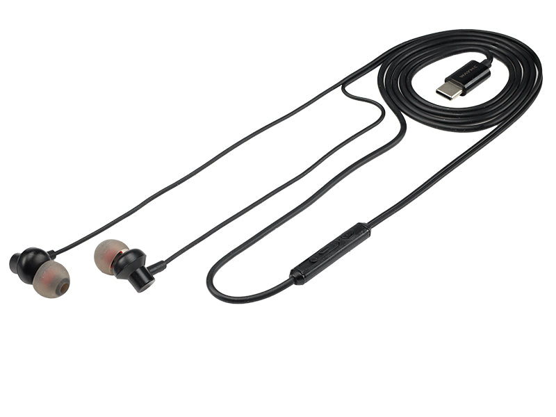 Słuchawki douszne WAYME z mikrofonem i złączem USB-C
