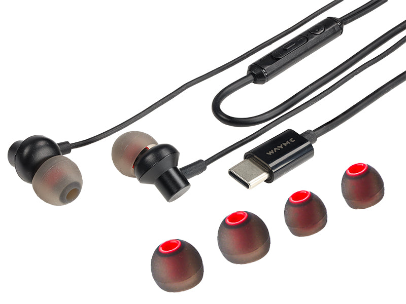 Słuchawki douszne WAYME na kablu ze złączem USB-C