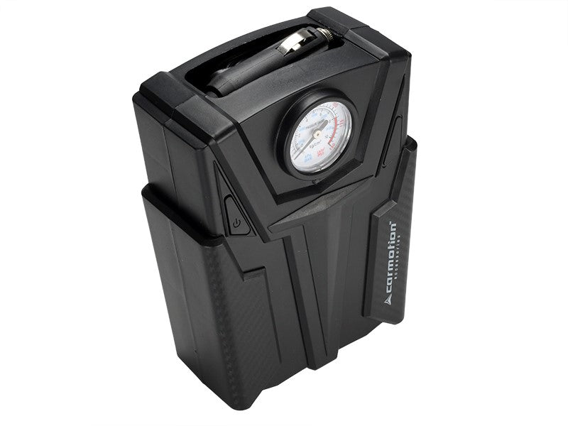 Kompresor powietrza CARMOTION 12V z analogowym manometrem i adapterami