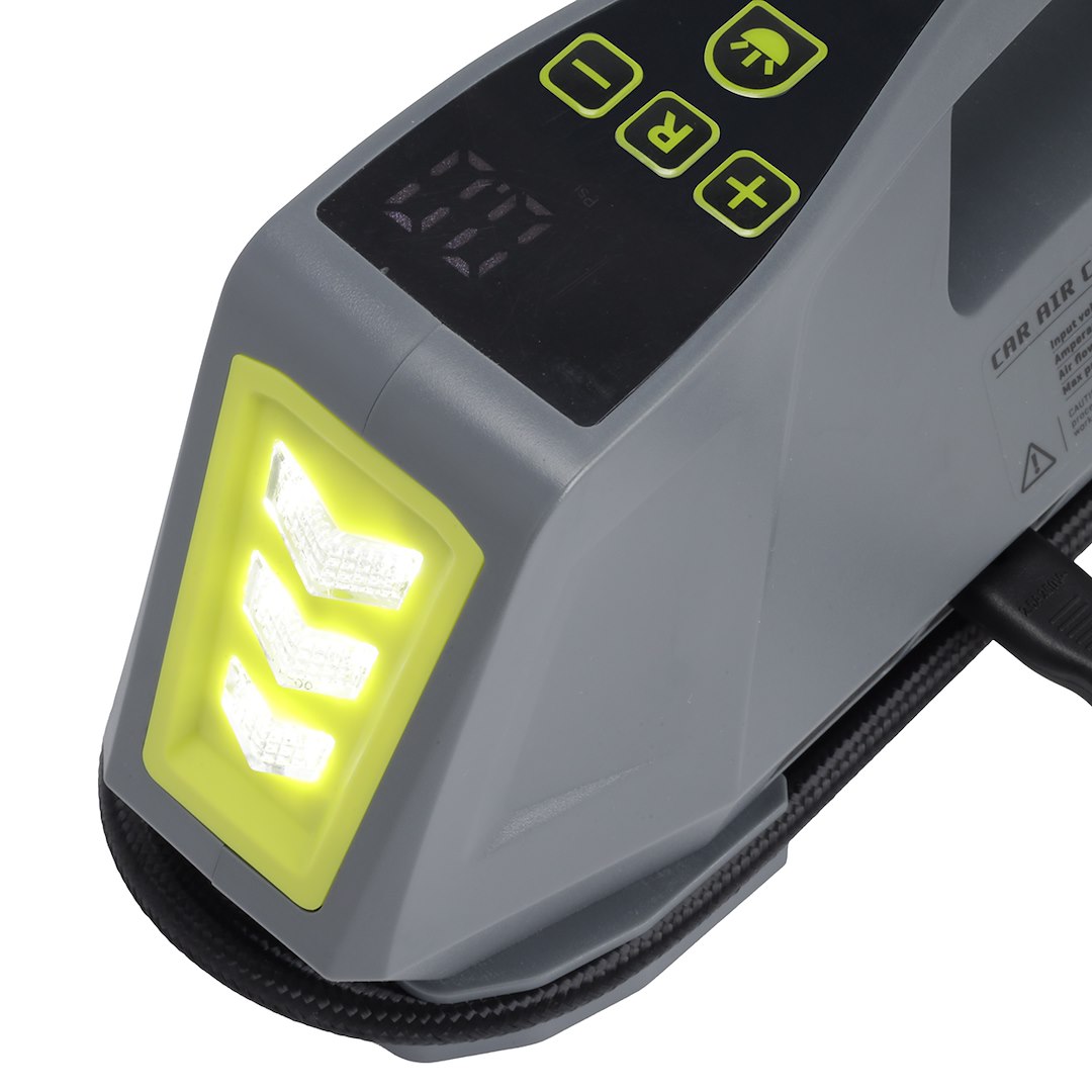 Kompaktowy kompresor powietrza 12V i 230V z latarką LED