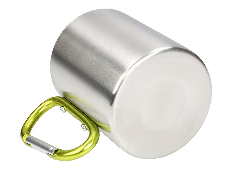 Kubek stalowy z podwójnymi metalowymi ściankami i pojemnością 300 ml