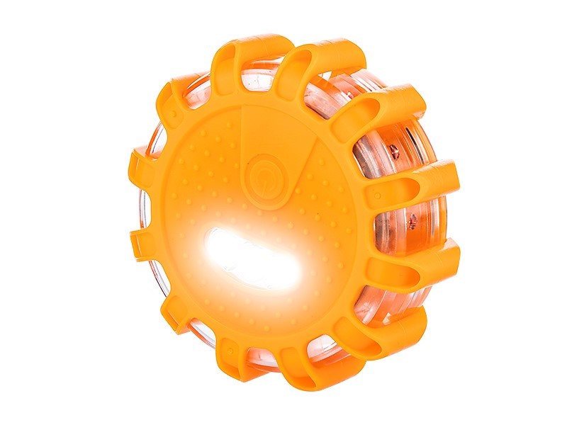 Pomarańczowa lampa ostrzegawcza z mocowaniem magnetycznym i hakiem
