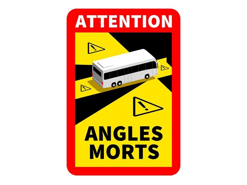Naklejka martwego pola ANGLES MORTS 25x17 cm do autobusu
