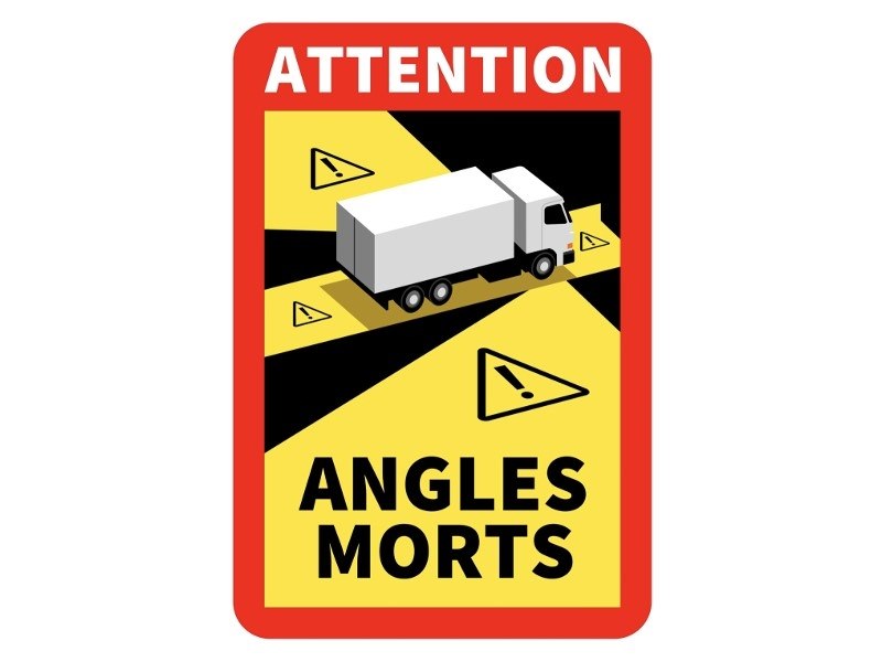 Naklejka martwego pola ANGLES MORTS 25 x 17 cm z laminatem