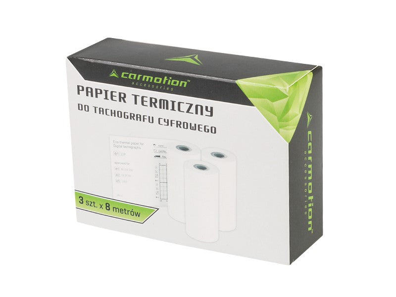 Zestaw papieru do tachografu cyfrowego: 3 rolki po 8 m
