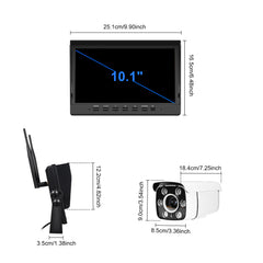 Bezprzewodowy zestaw kamery cofania z ekranem 10,1", 30-krotnym zoomem i trybem nocnym – 12V/36V 