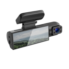 Kamera samochodowe Dual Dashcam z ekranem – kamera przednia i do kabiny (1080p, noktowizja, 360°) 