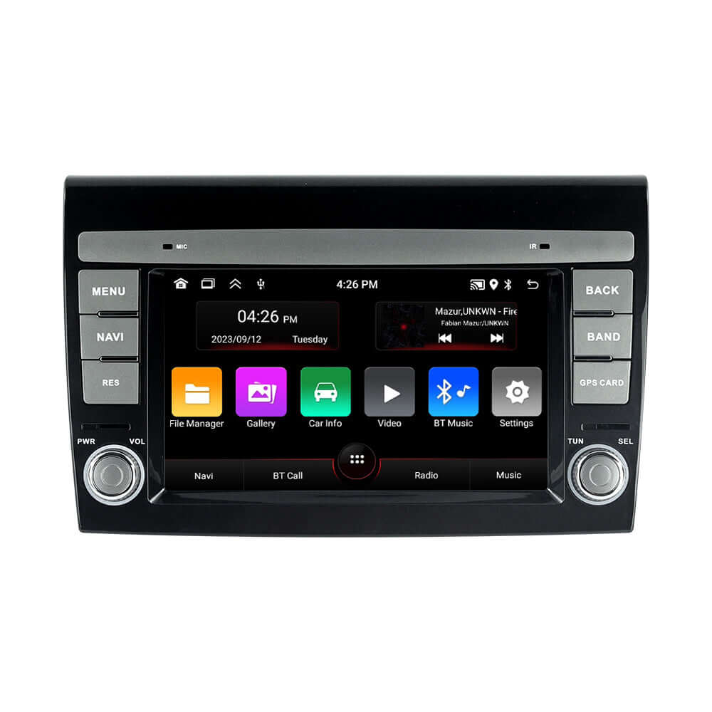Fiat Bravo 07-14 – radio 7" z Apple CarPlay i Android Auto z interfejsem dotykowym.