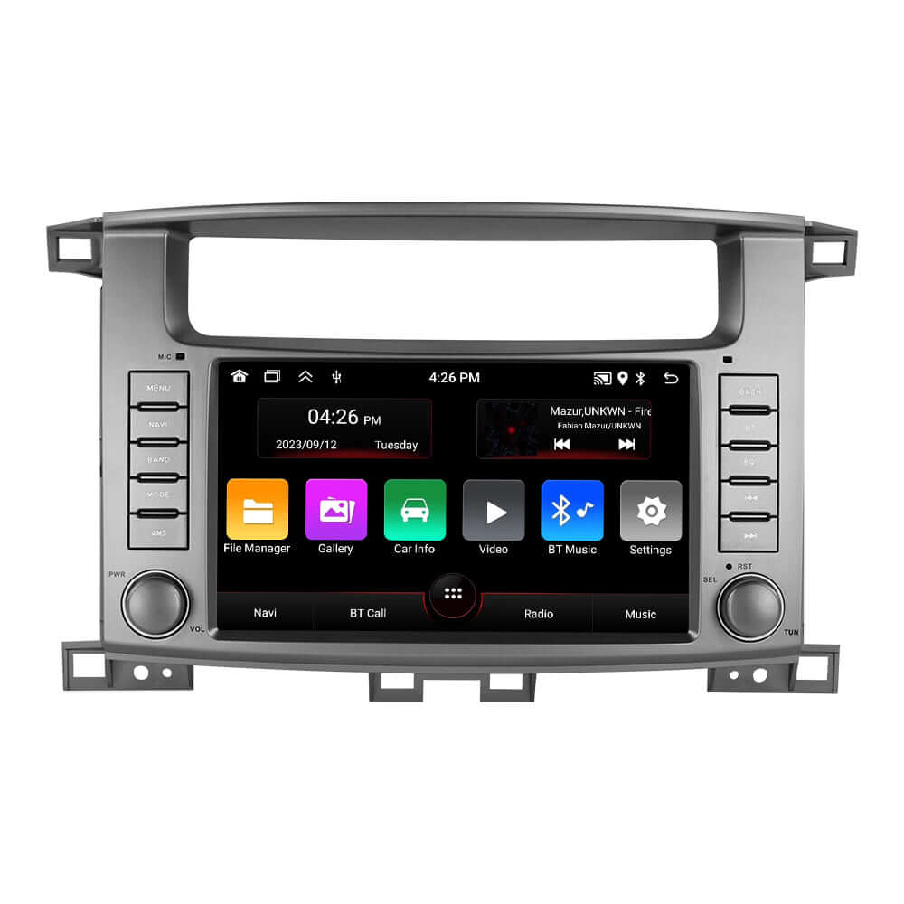 Toyota Land Crusier 02-07 – radio 8" z Apple CarPlay i Android Auto, ekranem oraz elementami sterowania