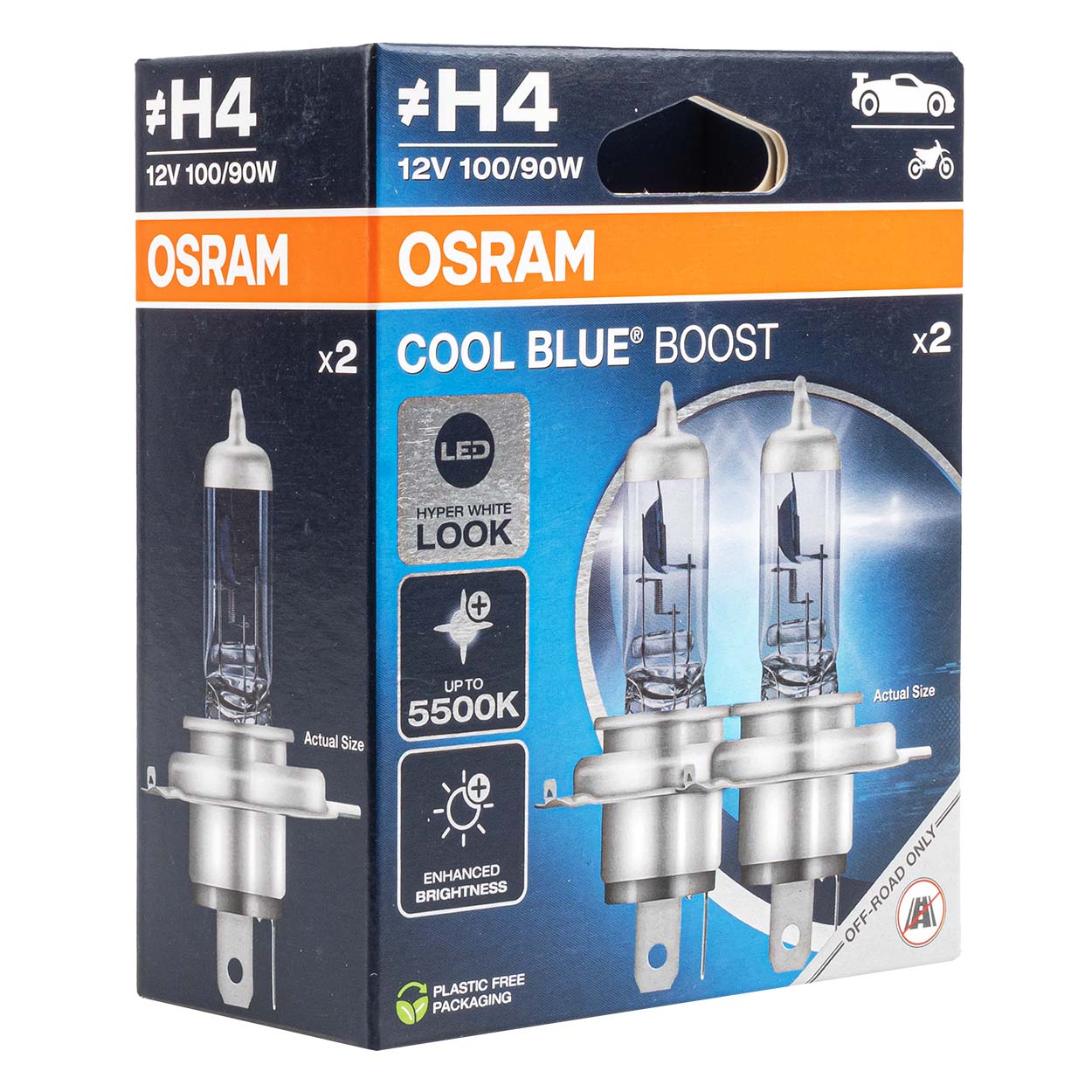 Żarówka halogenowa Osram H4 Cool Blue Boost 100/90W