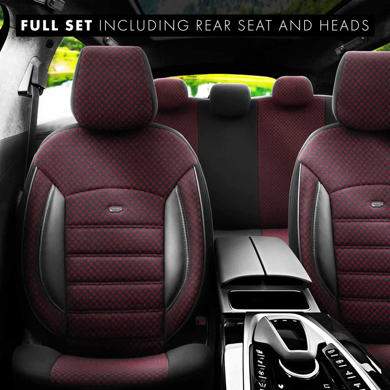 Komplet pokrowców z szwem AIRBAG w kolorze bordeaux