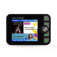 Adapter DAB+ z kolorowym wyświetlaczem LCD 2,4" z Bluetooth, nadajnikiem FM i AUX.