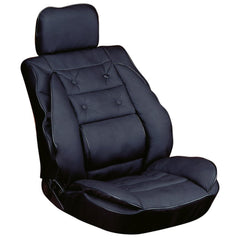 Poduszka na fotel Carpoint ze wsparciem lędźwiowym, skóra ekologiczna, czarna 